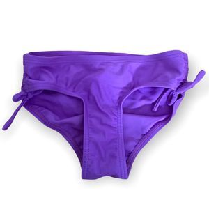 🌺 ZERO XPOSUR Purple Ruched Tie Swim Bottoms